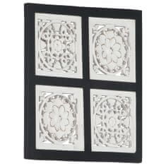 Greatstore Ručně vyřezávaný nástěnný panel MDF 40x40x1,5 cm černý a bílý
