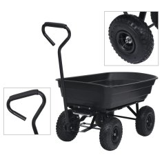 shumee Zahradní sklápěcí ruční vozík 300 kg 75 l černý
