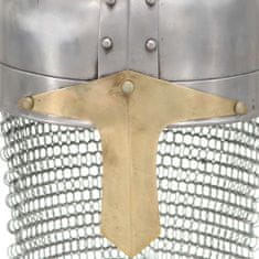 Greatstore Křižácká rytířská helma pro LARPy replika stříbro ocel
