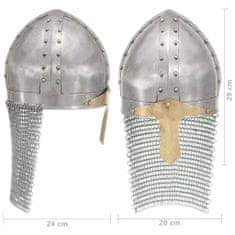 Greatstore Křižácká rytířská helma pro LARPy replika stříbro ocel