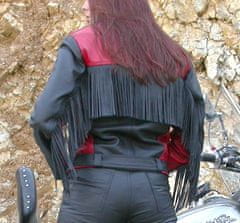 Bikersmode bunda dámská F-D2 kožená na chopper barva: černá/červená, Velikost: 36