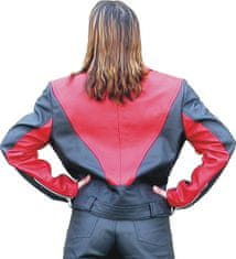 Bikersmode bunda dámská F-H1 kožená na chopper barva: černá/červená, Velikost: 40