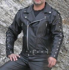Bikersmode bunda F-J kožená na chopper barva: černá, Velikost: 60