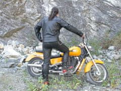 Bikersmode bunda F-M kožená na chopper barva: černá/oranžová, Velikost: 46