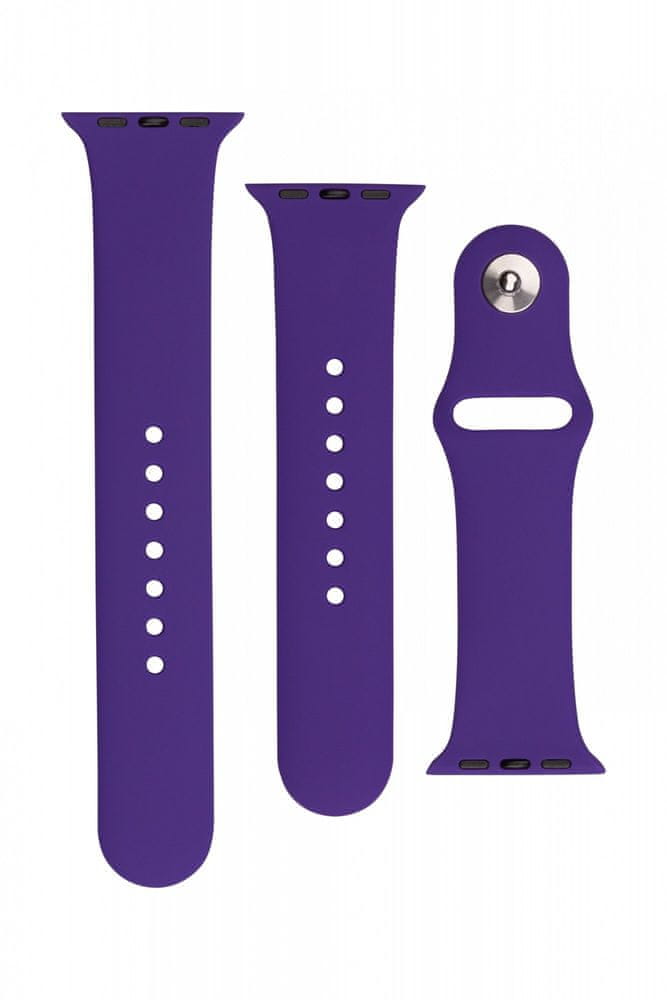 FIXED Set silikonových řemínků Silicone Strap pro Apple Watch 38/40/41 mm FIXSST-436-DRPU, tmavě fialový