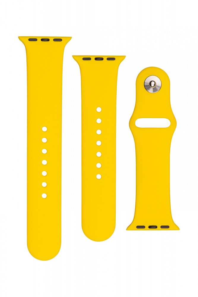 FIXED Set silikonových řemínků Silicone Strap pro Apple Watch 42/44/45 mm FIXSST-434-YL, žlutý