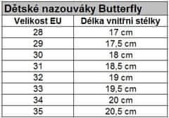 HolidaySport Dětské nazouváky Butterfly modré EU 30