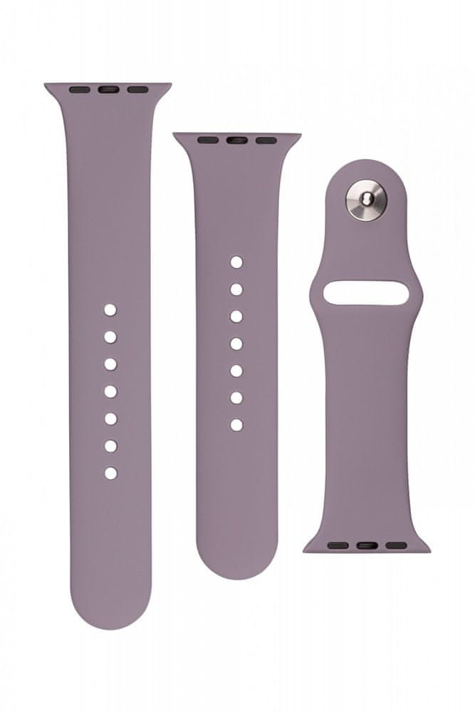 FIXED Set silikonových řemínků Silicone Strap pro Apple Watch 42/44/45 mm FIXSST-434-PU, fialový