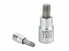 Fortum Hlavice zástrčná TORX, 1/2", TX 55, L 55mm, CrV/S