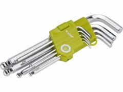 Extol Craft L-klíče imbus, sada 9ks, 1,5-2-2,5-3-4-5-6-8-10mm, s kuličkou
