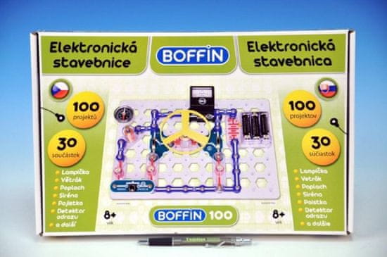 Conquest Stavebnice Boffin 100 elektronická 100 projektů na baterie 30ks v krabici