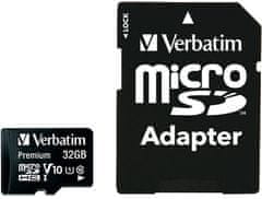 Verbatim MicroSDHC 32GB (Class 10) + SD adaptér (44083)