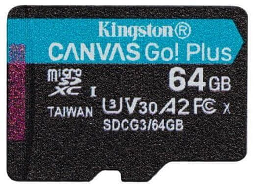 Kingston Micro SDXC Canvas Go! Plus 64GB 170MB/s UHS-I U3 (SDCG3/64GBSP)