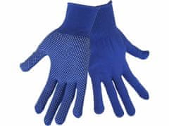 Extol Craft Rukavice z polyesteru s PVC terčíky na dlani, velikost 10"