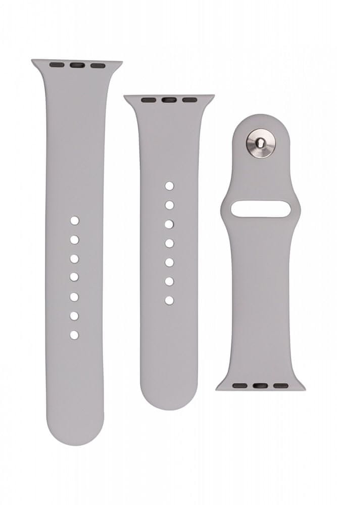 FIXED Set silikonových řemínků Silicone Strap pro Apple Watch 38/40/41 mm FIXSST-436-LGGR, světle šedý