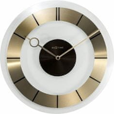 NEXTIME Designové nástěnné hodiny 2790go Nextime Retro Gold 31cm