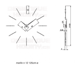 Nomon Designové nástěnné hodiny Nomon Merlin Walnut 125cm