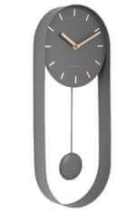 Karlsson Designové kyvadlové nástěnné hodiny 5822GY Karlsson 50cm