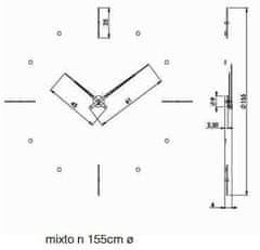 Nomon Designové nástěnné hodiny Nomon Mixto NG 155cm