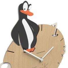 CalleaDesign Dětské hodiny CalleaDesign tučňák 36cm (možnost vlastního jména)