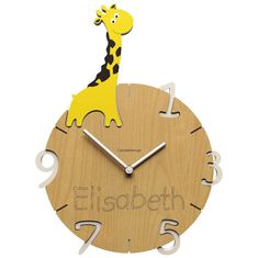 CalleaDesign Dětské hodiny CalleaDesign žirafa 42cm (možnost vlastního jména)
