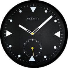 NEXTIME Designové nástěnné hodiny 3049 Nextime Serious black 32cm