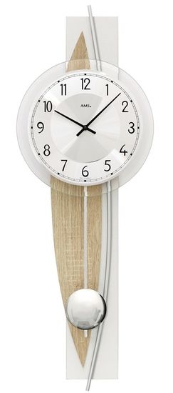 AMS design Designové nástěnné kyvadlové hodiny 7455 AMS 67cm