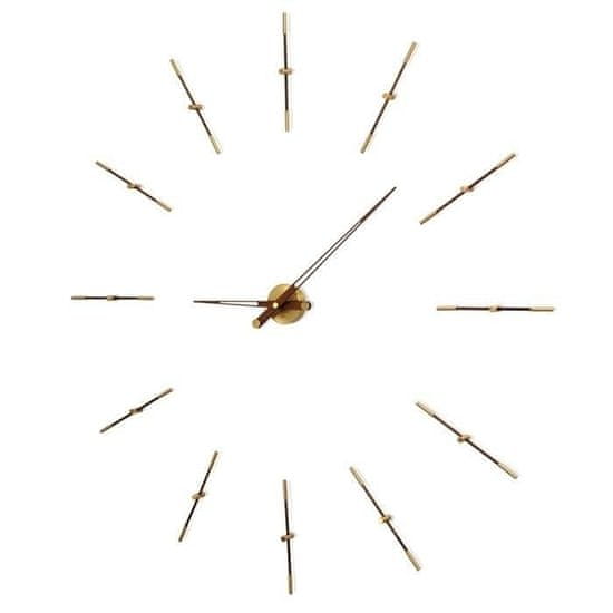 Nomon Designové nástěnné hodiny Nomon Merlin Walnut Gold 125cm