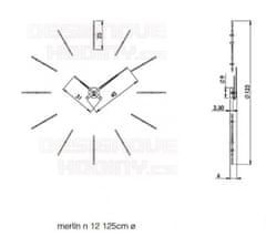Nomon Designové nástěnné hodiny Nomon Merlin Walnut Gold 125cm