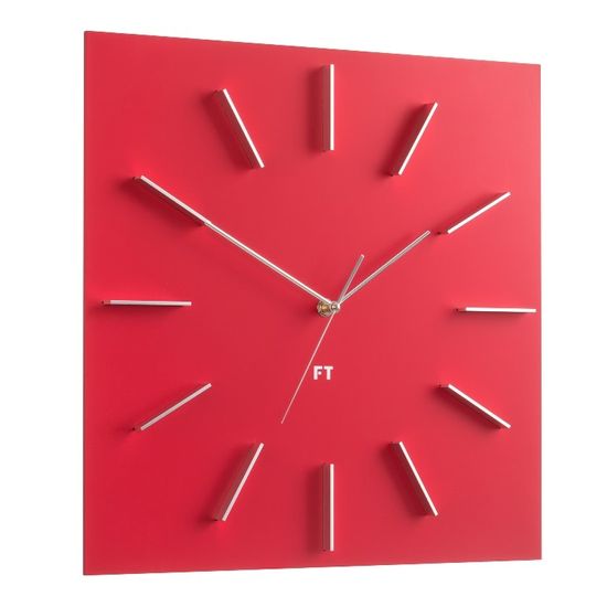 Future Time Designové nástěnné hodiny Future Time FT1010RD Square red 40cm