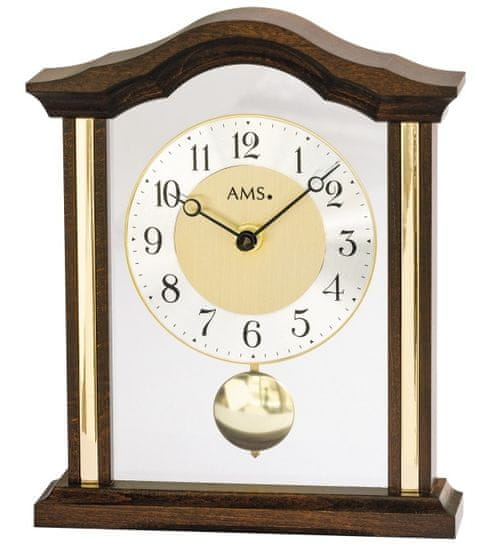 AMS design Luxusní dřevěné stolní hodiny 1174/1 AMS 23cm
