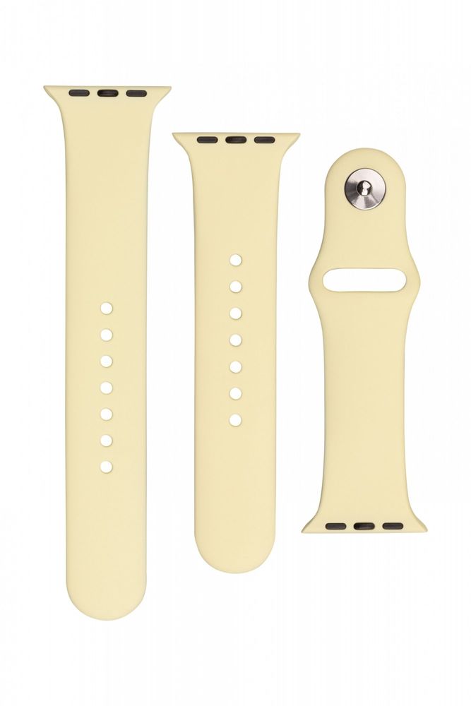 Levně FIXED Set silikonových řemínků Silicone Strap pro Apple Watch 38/40/41 mm FIXSST-436-LIYE, světle žlutý