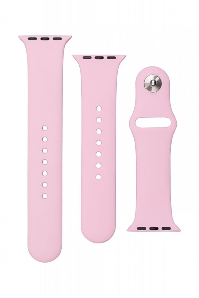 Levně FIXED Set silikonových řemínků Silicone Strap pro Apple Watch 38/40/41 mm FIXSST-436-PISD, světle růžový