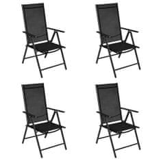 Petromila Skládací zahradní židle 4 ks hliník a textilen černé