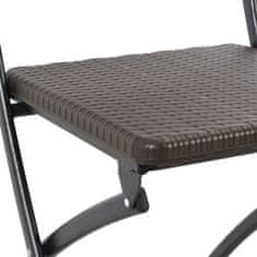 Vidaxl Skládací barové židle 2 ks HDPE a ocel hnědé ratanový vzhled