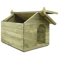 Vidaxl Zahradní psí bouda s otevírací střechou impregnovaná borovice