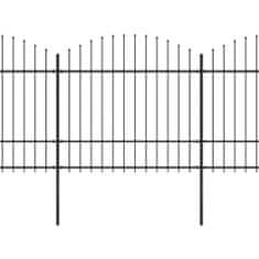 Vidaxl Zahradní plot s hroty ocel (1,5–1,75) x 11,9 m černý