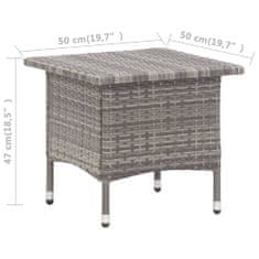 Greatstore Čajový stolek šedý 50 x 50 x 47 cm polyratan