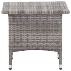 Greatstore Čajový stolek šedý 50 x 50 x 47 cm polyratan