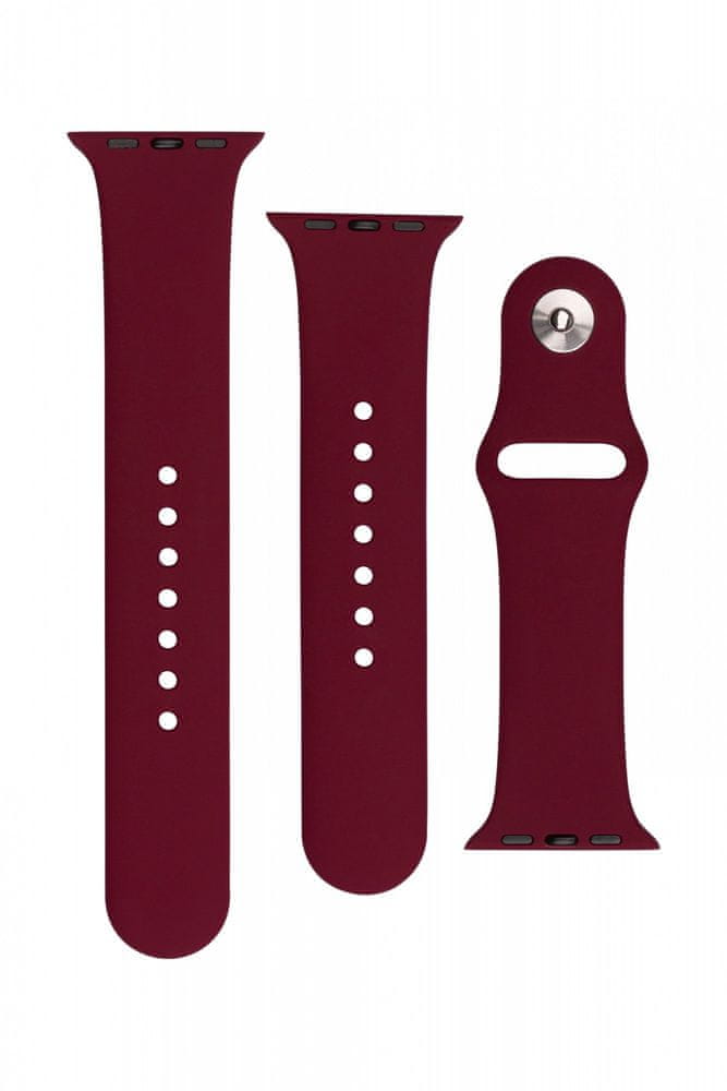 FIXED Set silikonových řemínků Silicone Strap pro Apple Watch 38/40/41 mm FIXSST-436-WIRD, vínově červený