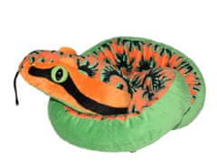 COOLKOUSKY Plyšový had oranžovo-zelený 137 cm