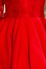 Numoco Šaty s krajkovým výstřihem NICOLLE - červené Velikost: XXXL