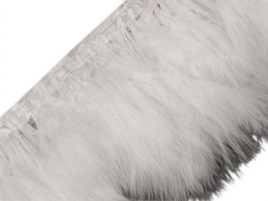 Kraftika 1ks white prýmek - marabu peří šíře 17cm, péřové prýmky