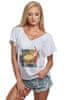 Dámské tričko - Fast Food - Gym Glamour bílá s potiskem M/L