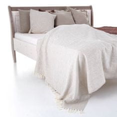 TomLinen Lněný přehoz na postel s třásněmi Warsa Naural 140x170 cm