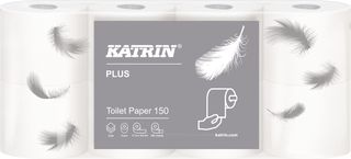 Papír toaletní katrin plus 150 útržků 3-vrstvý bílý / 8 ks 16525