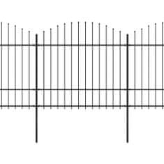 Vidaxl Zahradní plot s hroty ocel (1,5–1,75) x 15,3 m černý