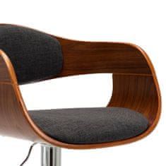 shumee Barová židle šedá ohýbané dřevo a textil