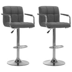 Vidaxl Barové židle 2 ks světle šedé textil