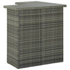 shumee Rohový barový stolek šedý 100 x 50 x 105 cm polyratan